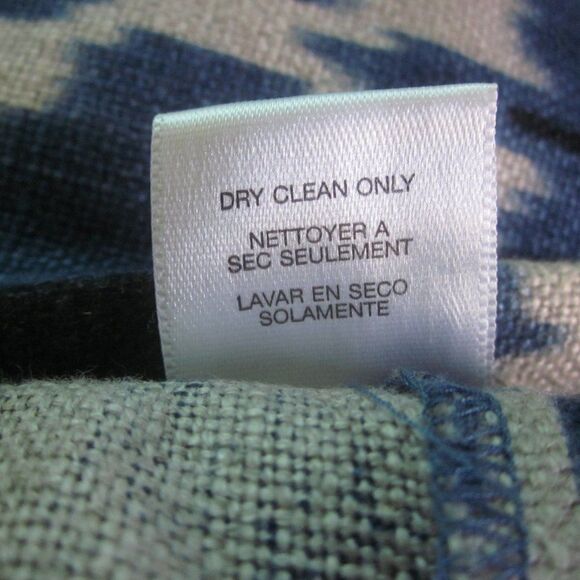 Michael Kors Summer Linen A-Line Mini Skirt Size 4 Rear Zipper Blue Ikat Print - Picture 10 of 10